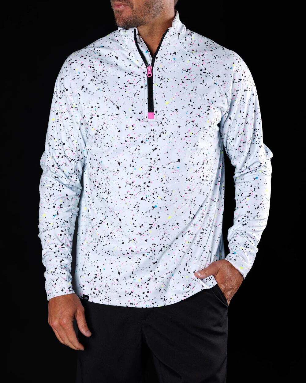 Men's Performance Q-Zip Spatter